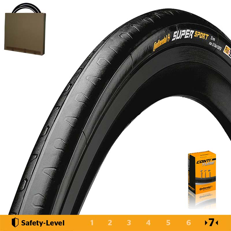 CONTINENTAL Fahrradreifen 27x1 1/4 | 32-630 Super Sport Plus Pannenschutz schwarz | Schlauch wählbar 