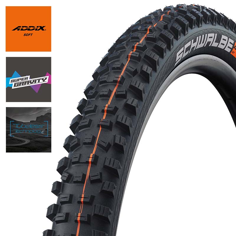 SCHWALBE MTB Reifen Hans Dampf 29x2.35 | 60-622 TLE Addix Soft Super Gravity schwarz