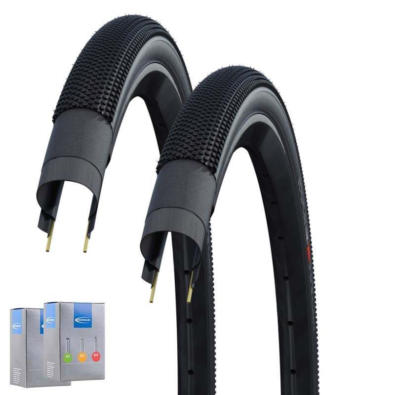 2x SCHWALBE G-One Allround Gravel Reifen 28x1.35 | 35-622 HS473 schwarz mit SV Schlauch