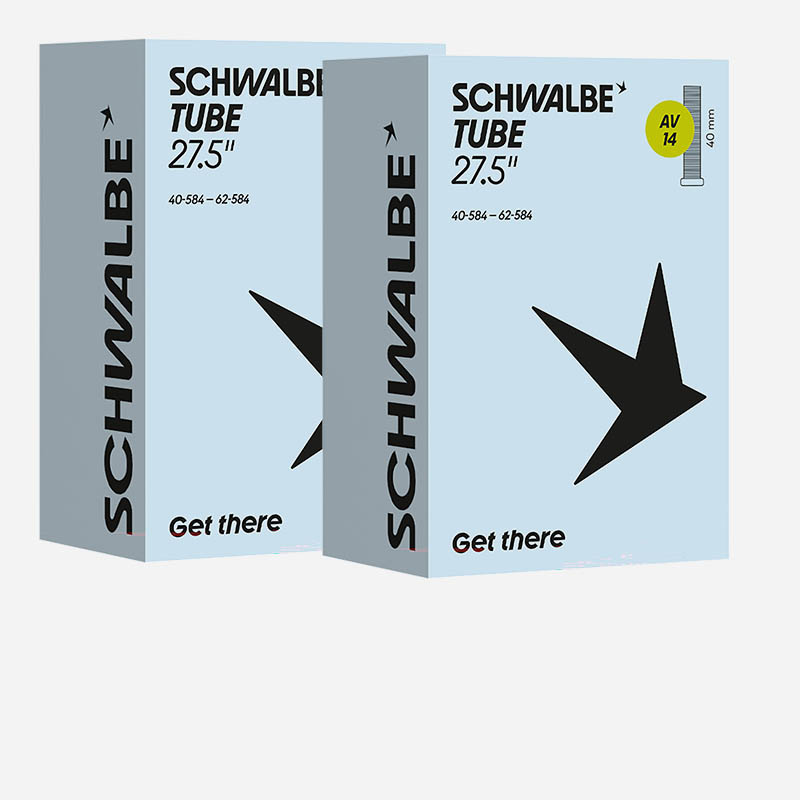 2x SCHWALBE Fahrradschlauch 27,5 Zoll AV14 40/62-584 Autoventil