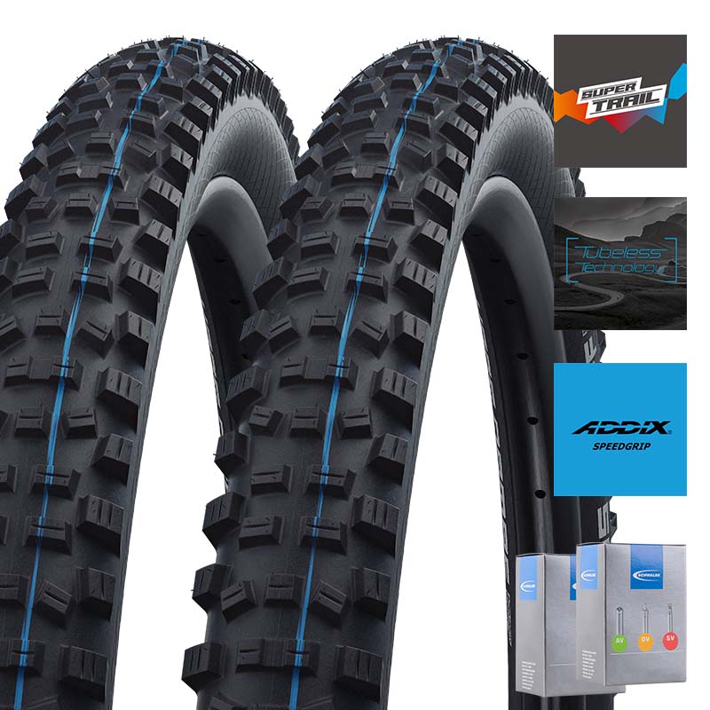 2x SCHWALBE Downhill Reifen Hans Dampf 29x2.60 | 65-622 HS491 SuperTrail Addix Speedgrip faltbar schwarz