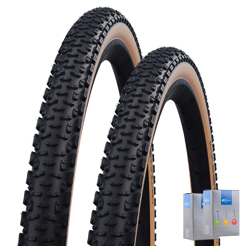 2x SCHWALBE G-One Ultrabite Gravelbike Reifen 28 Zoll HS622 schwarz/bronze | Schlauch wählbar