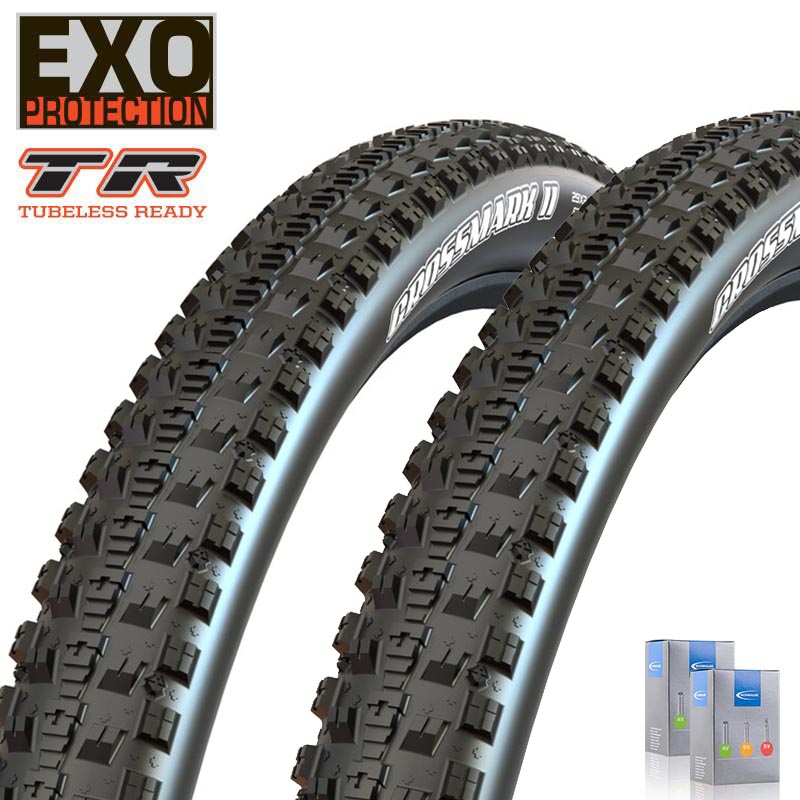 2x MAXXIS MTB Reifen CROSSMARK II 29x2.25 | 57-622 TR EXO faltbar schwarz mit SV Schlauch