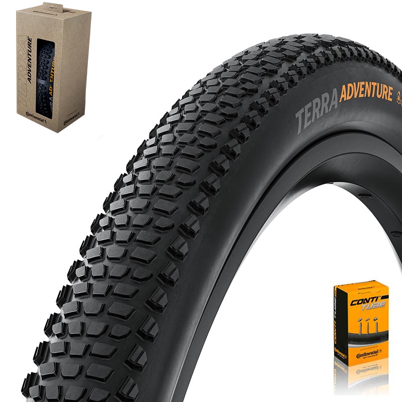 Continental Gravel Reifen 28x2.00 | 50-622 Terra Adventure schwarz mit SV Schlauch