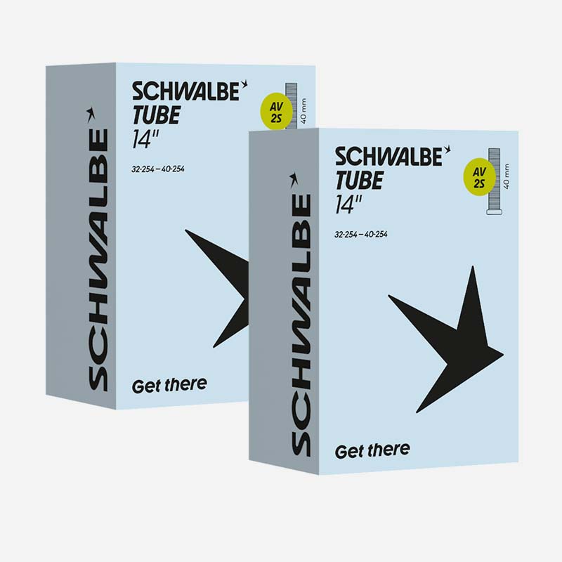 2x SCHWALBE Schlauch 14 Zoll | 32/40-254 AV2S Autoventil 