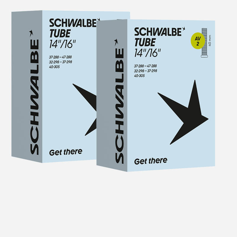 2x SCHWALBE Fahrradschlauch 14/16 Zoll | 47/60-288/305 AV2 Autoventil 