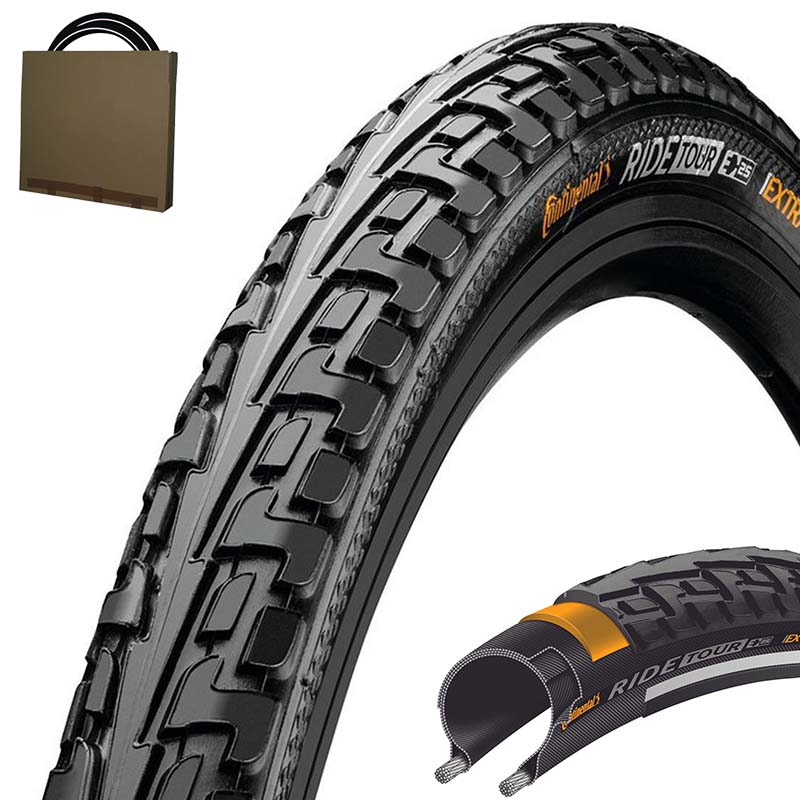 CONTINENTAL Touren Reifen Ride Tour 26 - 28 Zoll schwarz Reflex  | Schlauch wählbar