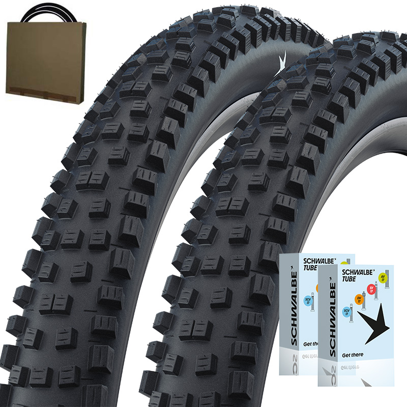 2x SCHWALBE MTB Reifen Nobby Nic 29x2.25 | 57-622 HS602 STANDARD Addix schwarz mit SV Schlauch