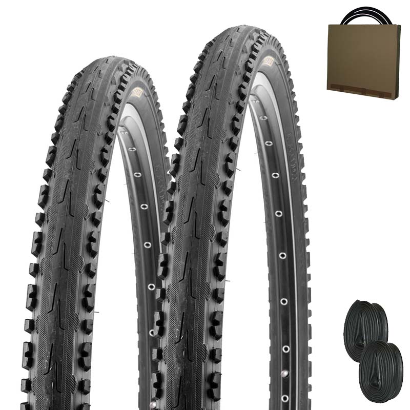 2x KENDA Fahrrad Reifen  26x1.95 | 50-559 K-847 Semi-Kross-Pluss schwarz mit SV Schlauch