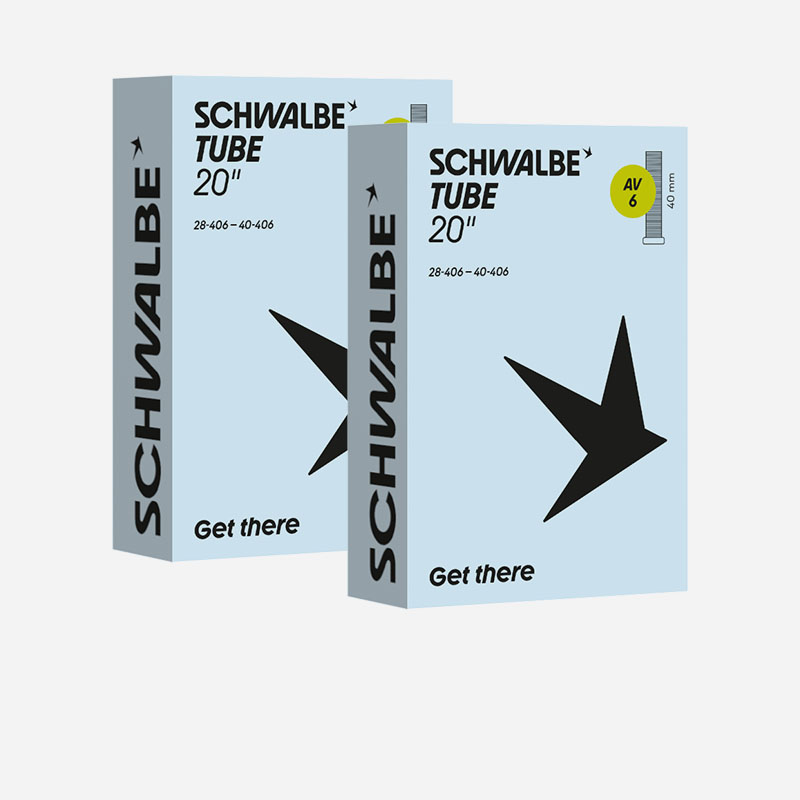2x SCHWALBE Schlauch AV6 20 Zoll | 28/40-406 Autoventil 40mm 