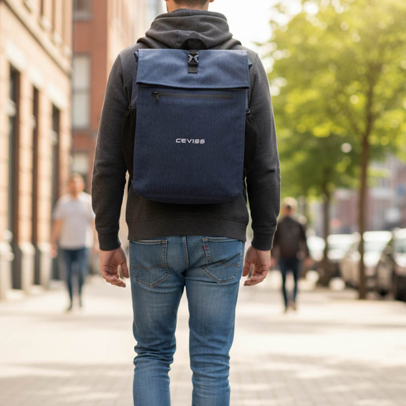 CEVISS Wasserdicht Fahrradtasche Seitentasche mit Rucksackfunktion 20 / 28L schwarz Jeansblau 