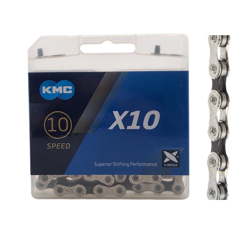 KMC Fahrradkette 10-Fach X10 114 Glieder schwarz/silber Kettenschloss 