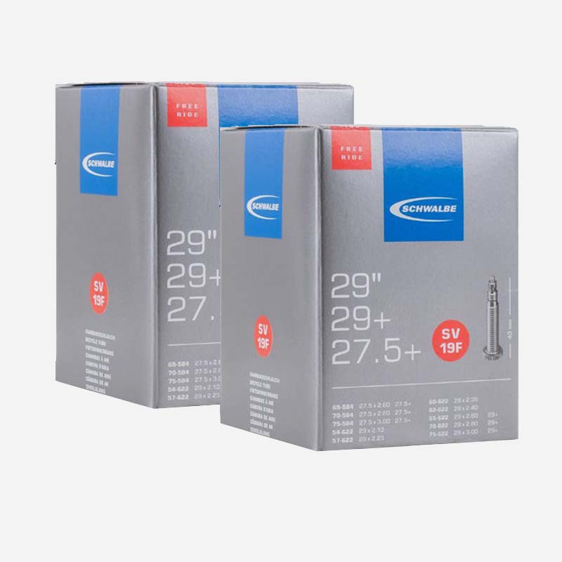 2x SCHWALBE MTB Schlauch 27.5/29 Plus Zoll SV19F 54/75-584/622 Sclaverand 40mm 