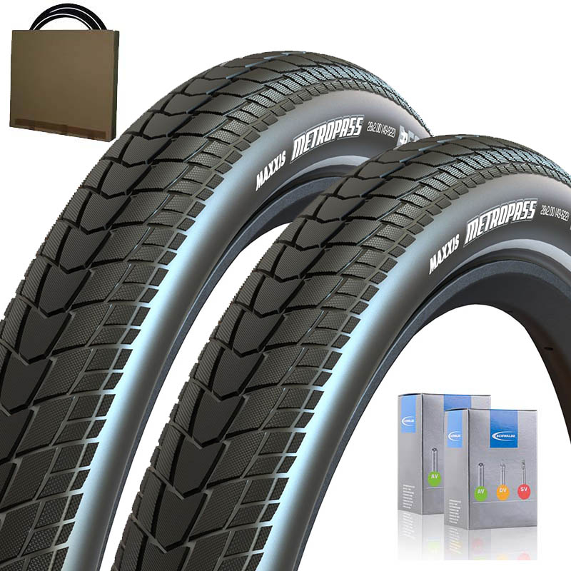 2x MAXXIS E-Bike Reifen MetroPass Pro 27.5x2.00 | 49-584 extra starker Pannenschutz schwarz Reflex mit SV Schlauch