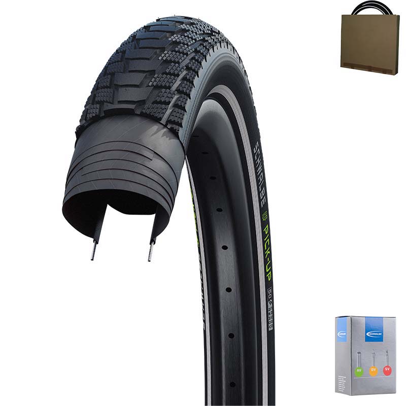 SCHWALBE E-Bike Cargo Reifen Pick Up 26x2.60 | 65-559 HS609 Super Defense Reflex mit SV Schlauch