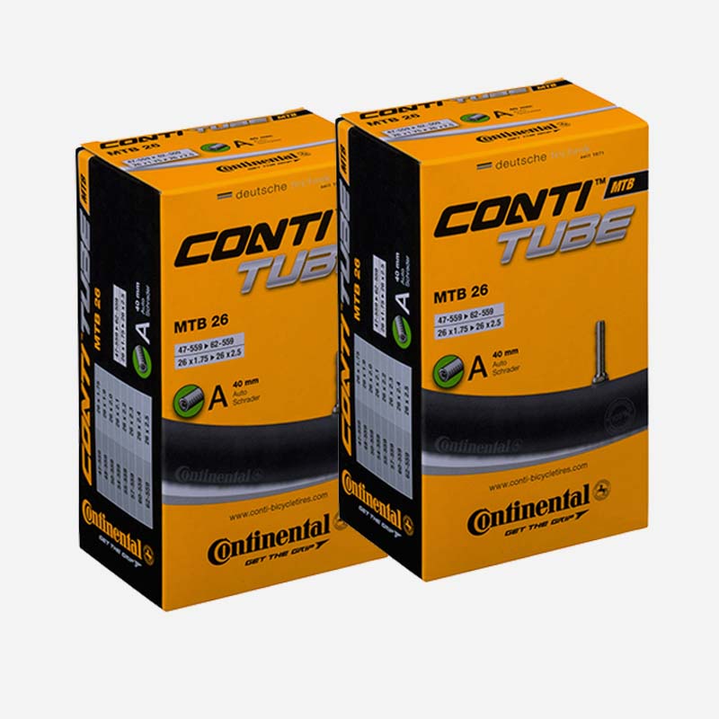 2x CONTINENTAL MTB Schlauch 26 Zoll | 47/62-559 Autoventil 40mm 