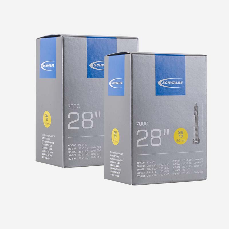 2x SCHWALBE Schlauch 28 Zoll SV17 28/47-622/635 Sclaverand 50mm 