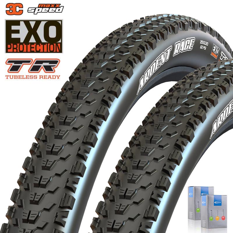 2x MAXXIS MTB XC Reifen Ardent Race 29x2.20 | 56-622 schwarz MaxxSpeed TR  + EXO faltbar mit SV Schlauch
