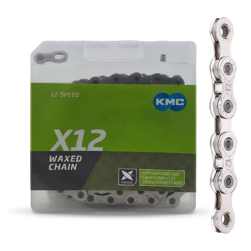 KMC Fahrradkette 12-Fach X12 WAX 126 Glieder Kettenschloss silber