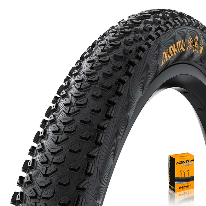 CONTINENTAL MTB Reifen 29x2.40 | 60-622 Dubnital Race RapidComp TLR faltbar schwarz mit SV Schlauch