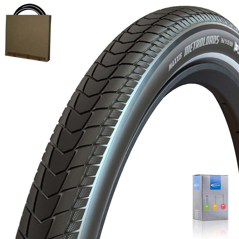 MAXXIS Cargo E-Bike Reifen MetroLoader Pro 26x2.40 | 61-559 starker Pannenschutz schwarz Reflex mit SV Schlauch