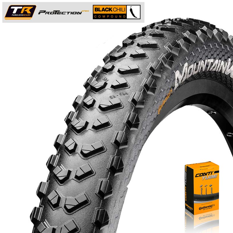 CONTINENTAL MTB Reifen 26x2.30 | 58-559 Mountain King ProTection BlackChili schwarz mit SV Schlauch