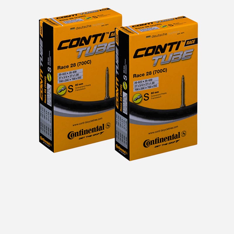 2x CONTINENTAL Rennrad Schlauch 28 Zoll Race 20/25-622/630 Sclaverand 60mm 