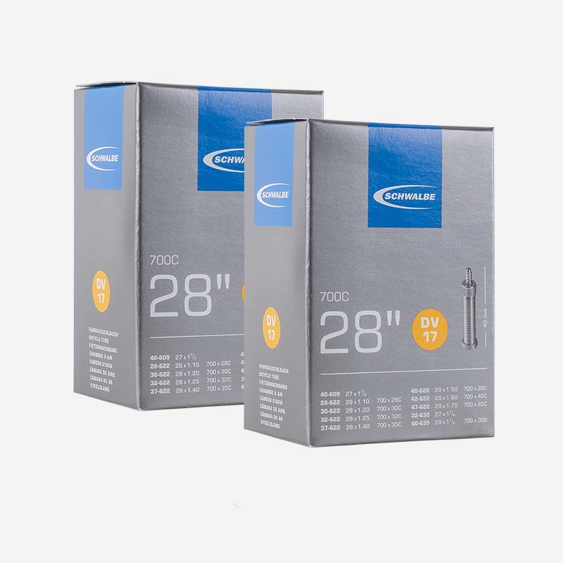2x SCHWALBE Schlauch 28 Zoll DV17 28/47-622/635 Blitzventil 