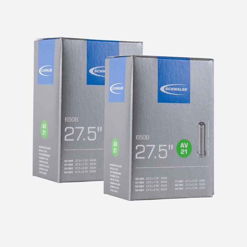 2x SCHWALBE Fahrradschlauch 27,5 Zoll AV21 40/62-584 Autoventil 