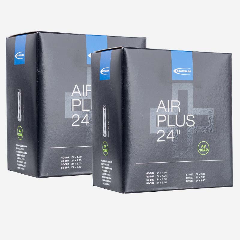 2x SCHWALBE Schlauch Air Plus AV10AP 24 Zoll | 40/62-507 Autoventil Pannenschutz