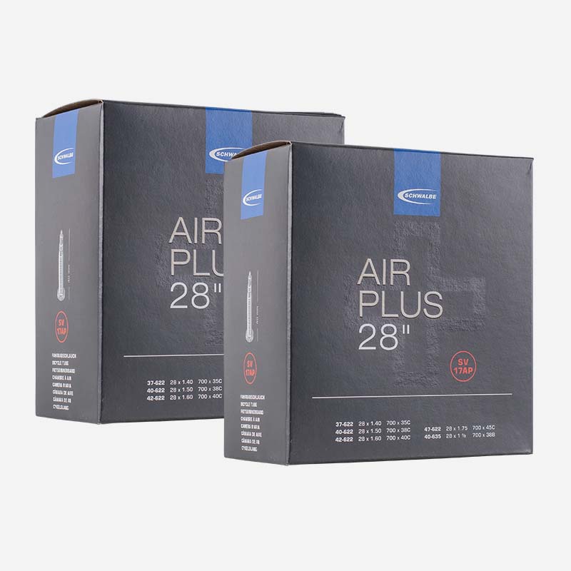 2x SCHWALBE Schlauch Air Plus SV17AP 28 Zoll | 37/47-622 Pannenschutz Sclaverand 