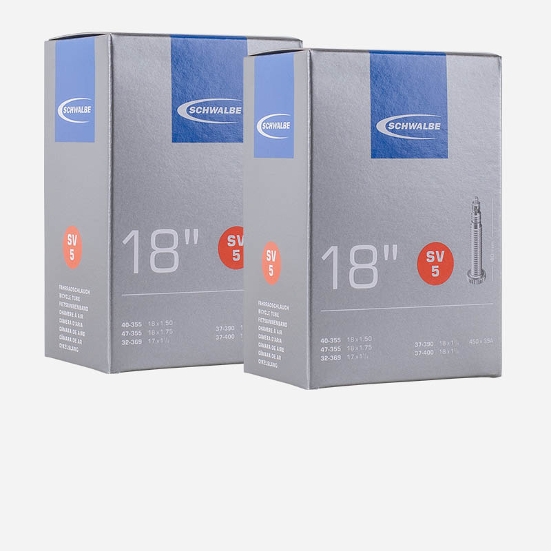 2x SCHWALBE Schlauch SV5 18 Zoll | 32/47-355/400 Sclaverand 